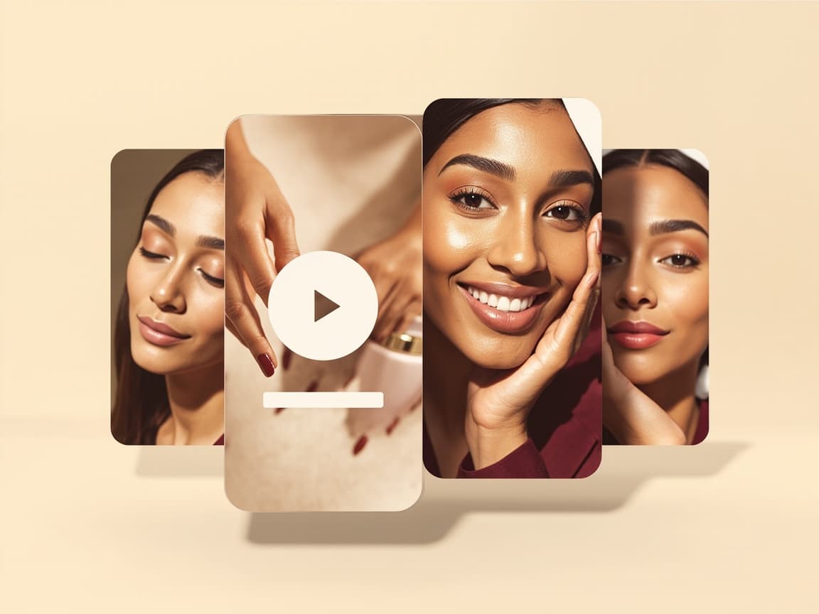 Ad creative studio, moodboard and color swatches